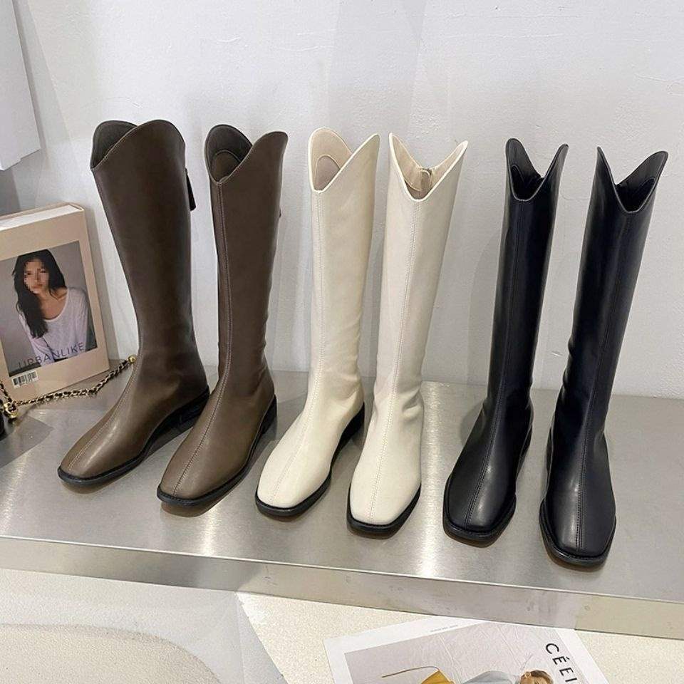 But knee boots autumn and winter new Martin boots high boots knight boots long boots women's long boots look thin and thin legs
