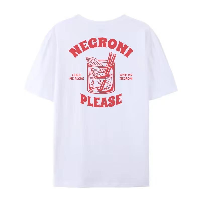

2026 Negroni Please Vintage Streetwear TShirts Loose Funny Cocktail Drink Tee Shirt Women Cute Retro Graphic Top Unisex Clothes S