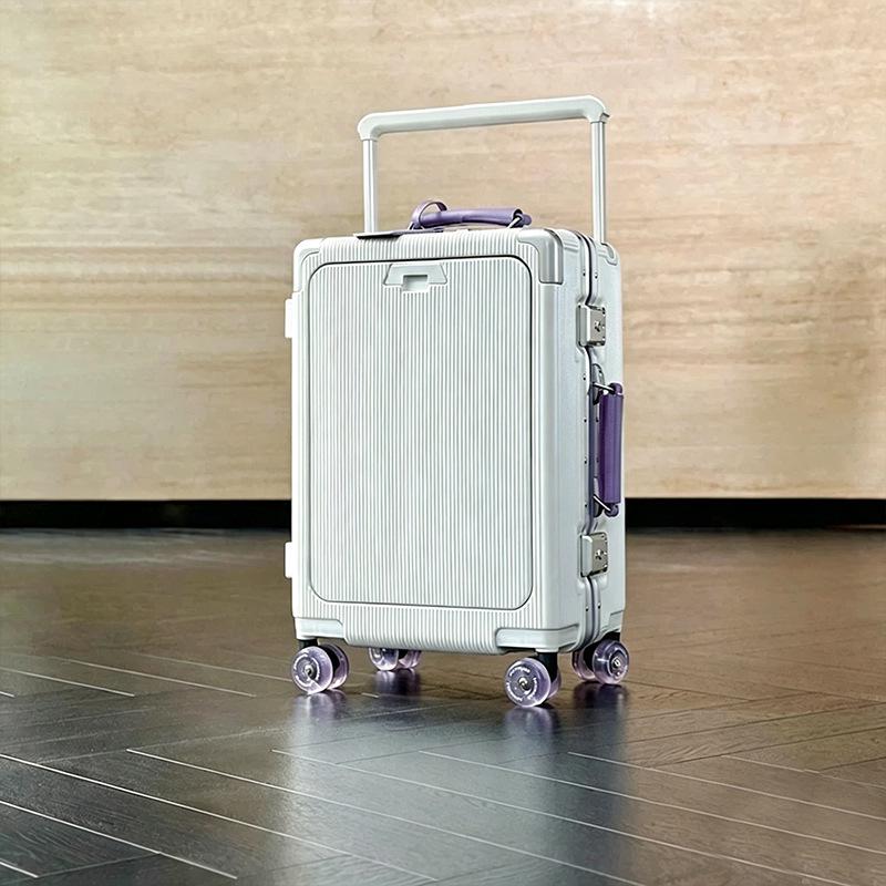 Drop-Resistant 24" Front-Opening Suitcase Set with Lock (20" Carry-On Included)