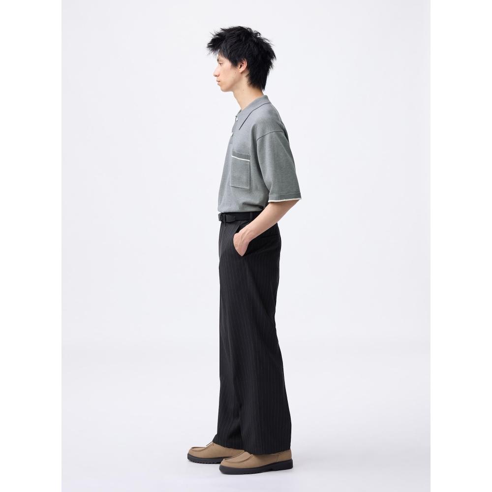 Gu Wide Slacks  Stripe   Length 69.5 73.5cm 