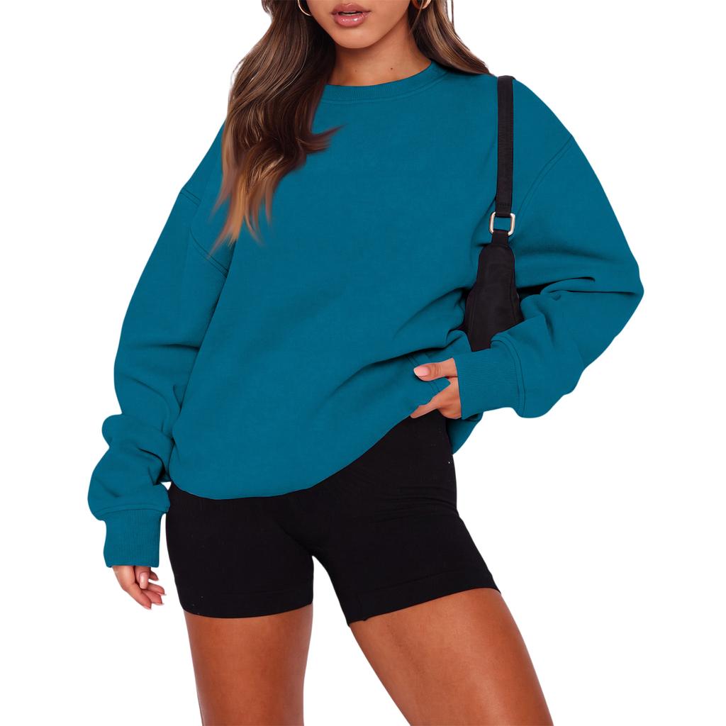 Women's Fashion Long Sleeve Crewneck Sweatshirt Top for Casual Everyday Wear