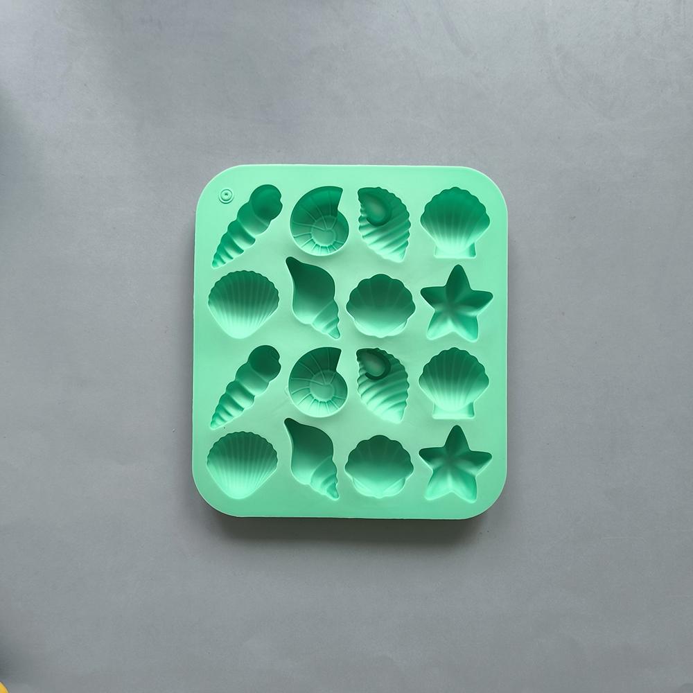 16 Cavity Shell Conch Starfish and Other Shaped Silicone Molds DIY Candy Pudding Ice Grid Chocolate Cake Mold