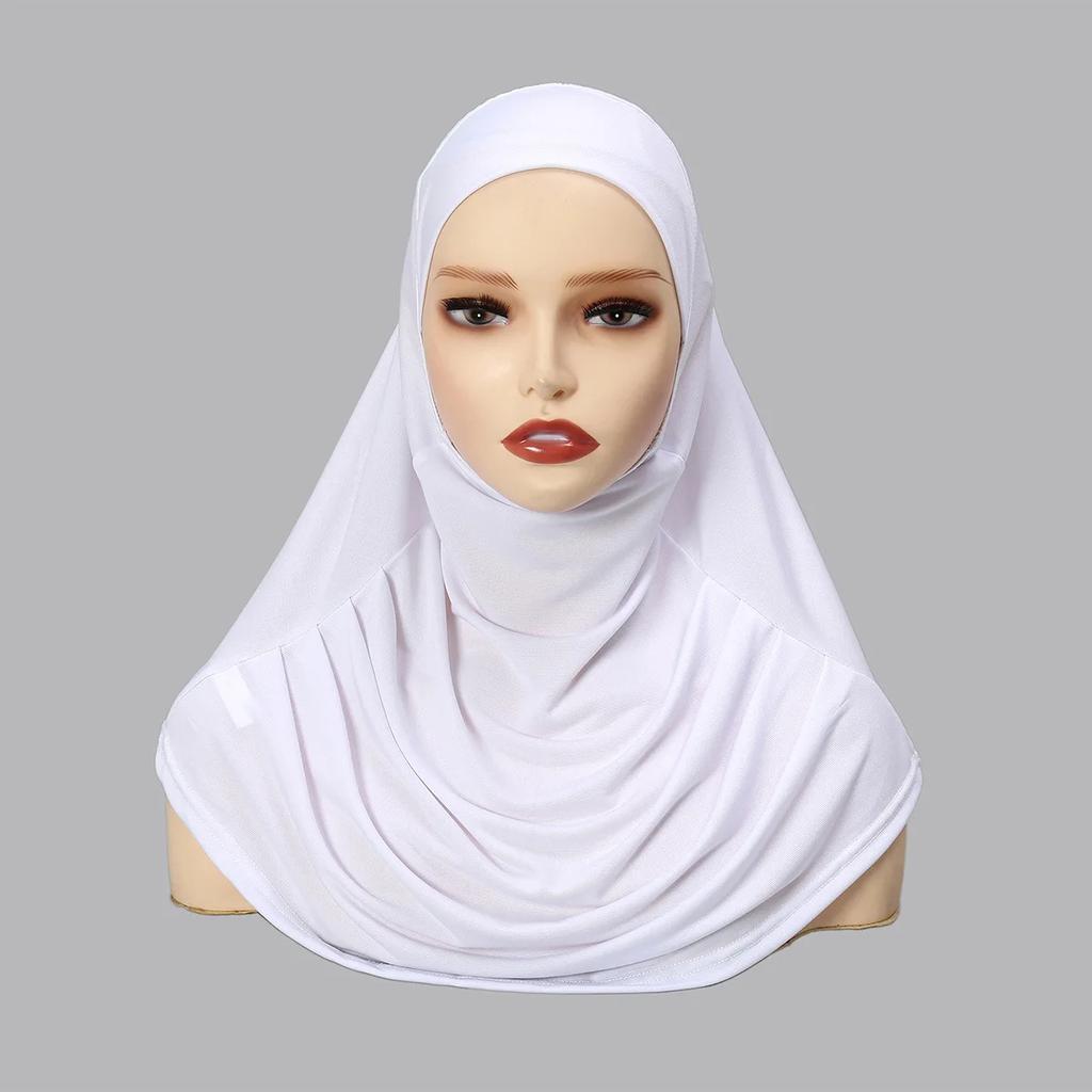New Jersey Muslim Hijab Underscarf Inner Cap Solid Women Wrap Neck Cover Headscarf Turban Headband Sport Hijab Islamic Headwear