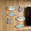3 Stück Holzfisch Nautische Wanddekoration Strand Küstenfisch Wandkunst Rustikale Fisch Hängende Skulptur für Badezimmer Seehaus Dekoration