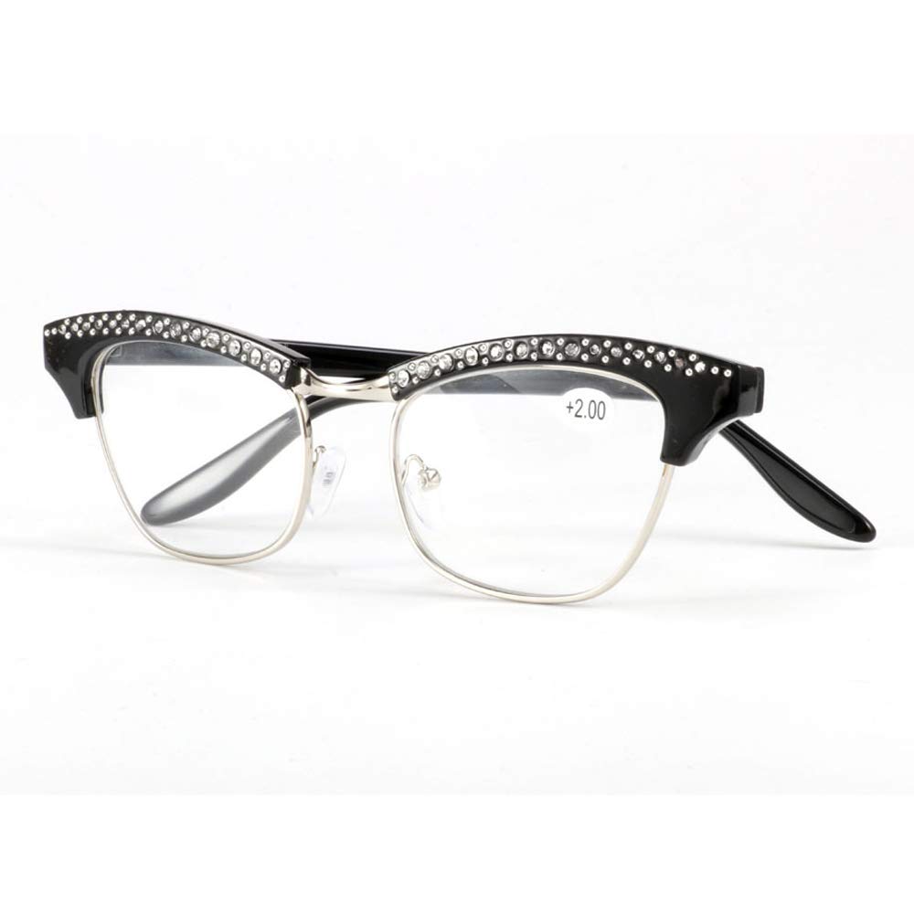 Yellowrock Stylish Reading Glasses That Make You Look 5 Years Younger Includes Case Cloth Power Range To Yr534 [Yellowrock] Three-Color Set Cat-Eye -