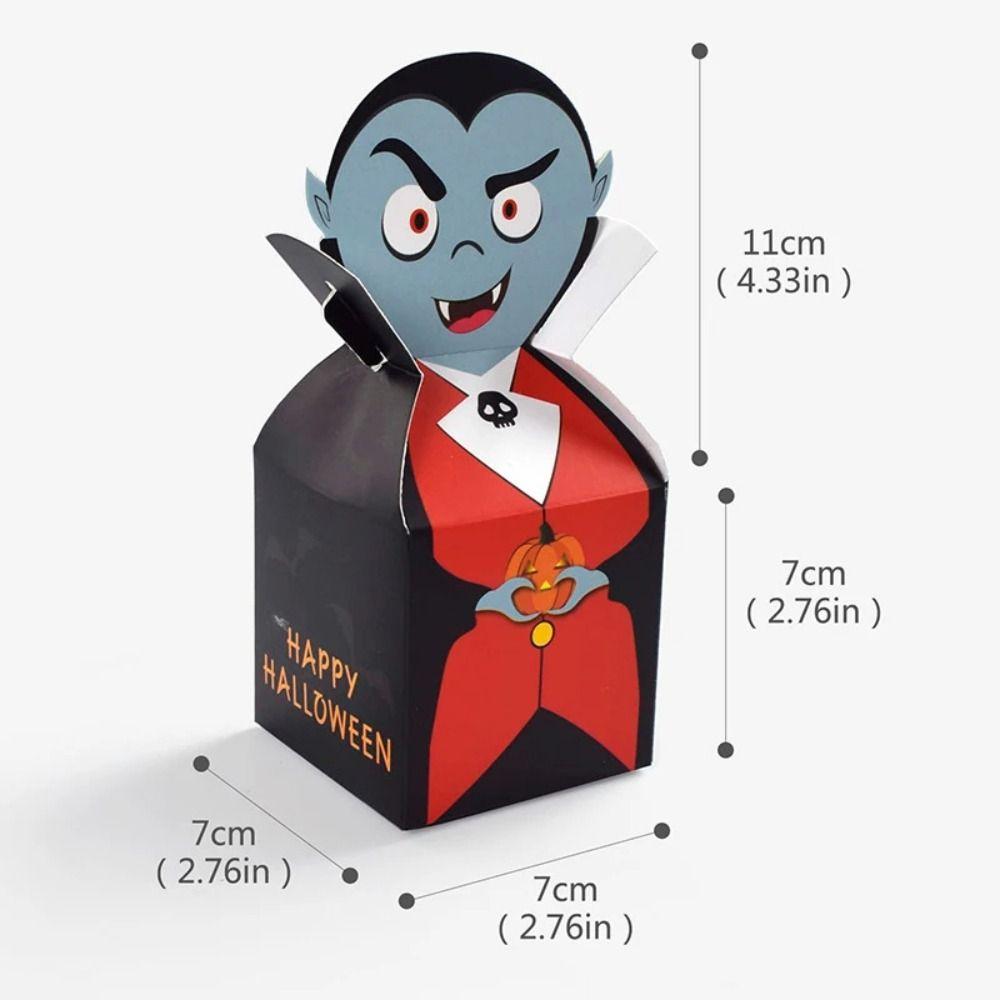 10pcs/bag Easy To Assemble Biscuit Ghost Paper Box Card Paper Cake Packaging Box  Halloween Party