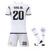 Real Madrid Vinicius Jr. Kids Football Jersey Set White Breathable Polyester Sportswear for Training & Match