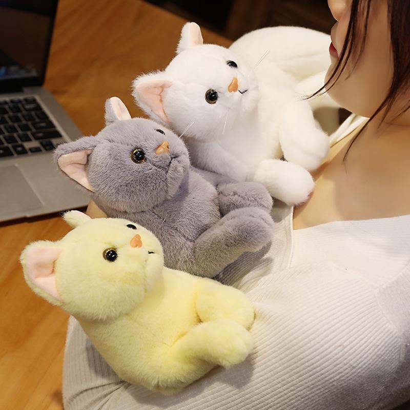 31cm Realistic Plush Cat Doll Soft Stuffed Kitten Toy In Pure Grey White Yellow And More For Kids' Pet Collection
