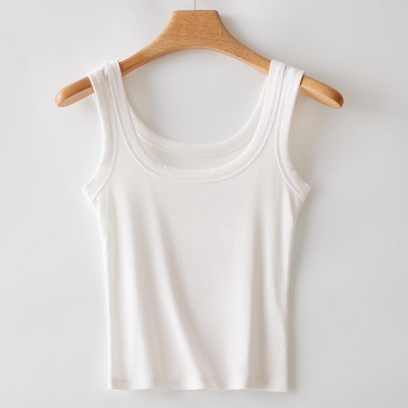 

Топ-майка в рубчик с квадратным вырезом для женщин – Большой размер, Для пышных форм, Спинка-борцовка, Утягивающий слой 2XL (125-140 jin)