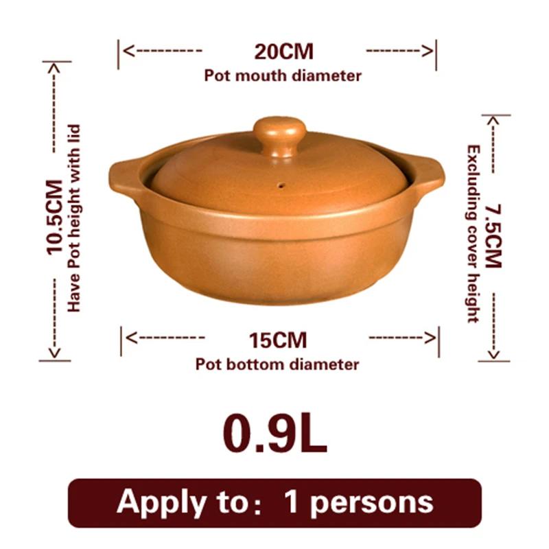 Cacerola especial de gas Cacerolas de barro para cocinar Utensilios de cocina de cerámica Olla de piedra Olla de barro para cocinar Cacerola sin esmaltar Olla para sopa