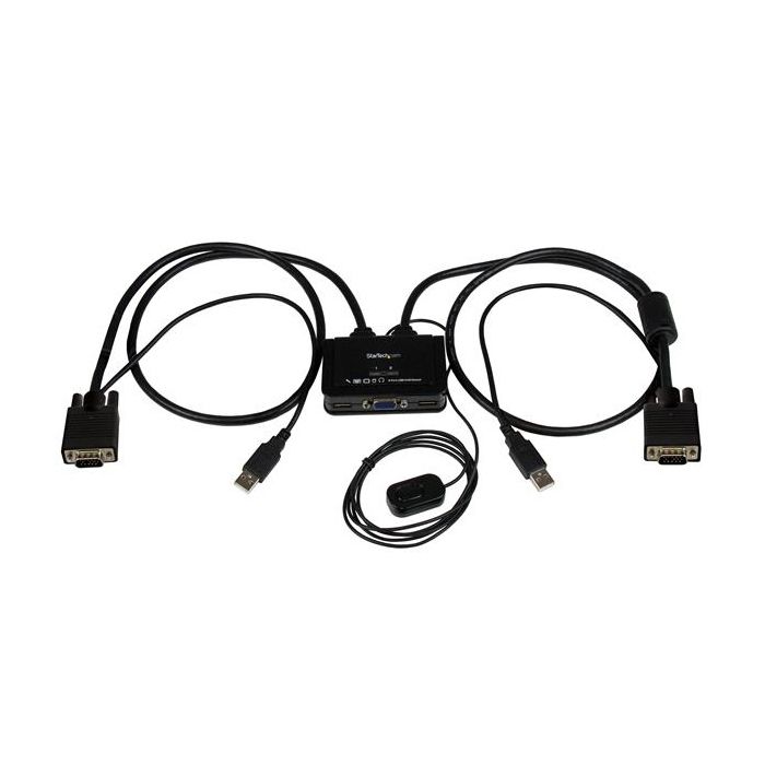 Commutateur KVM USB VGA À 2 Ports - STARTECH - Switch KVM - Alimenté Par USB - Noir