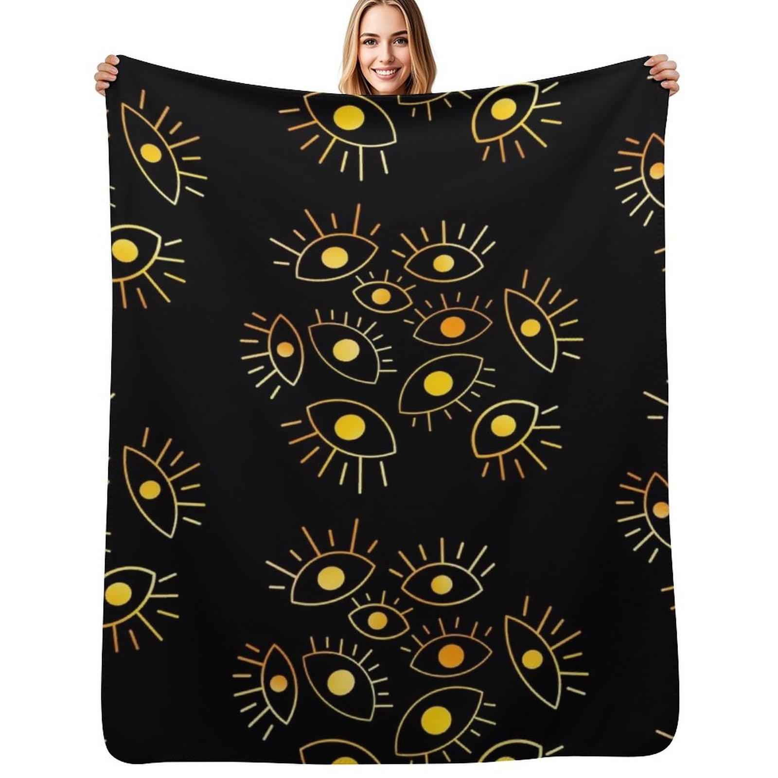 Eyes of the Void  Golden Fire Throw Blanket Color Fast Cozy Throw Blanket 75x100cm
