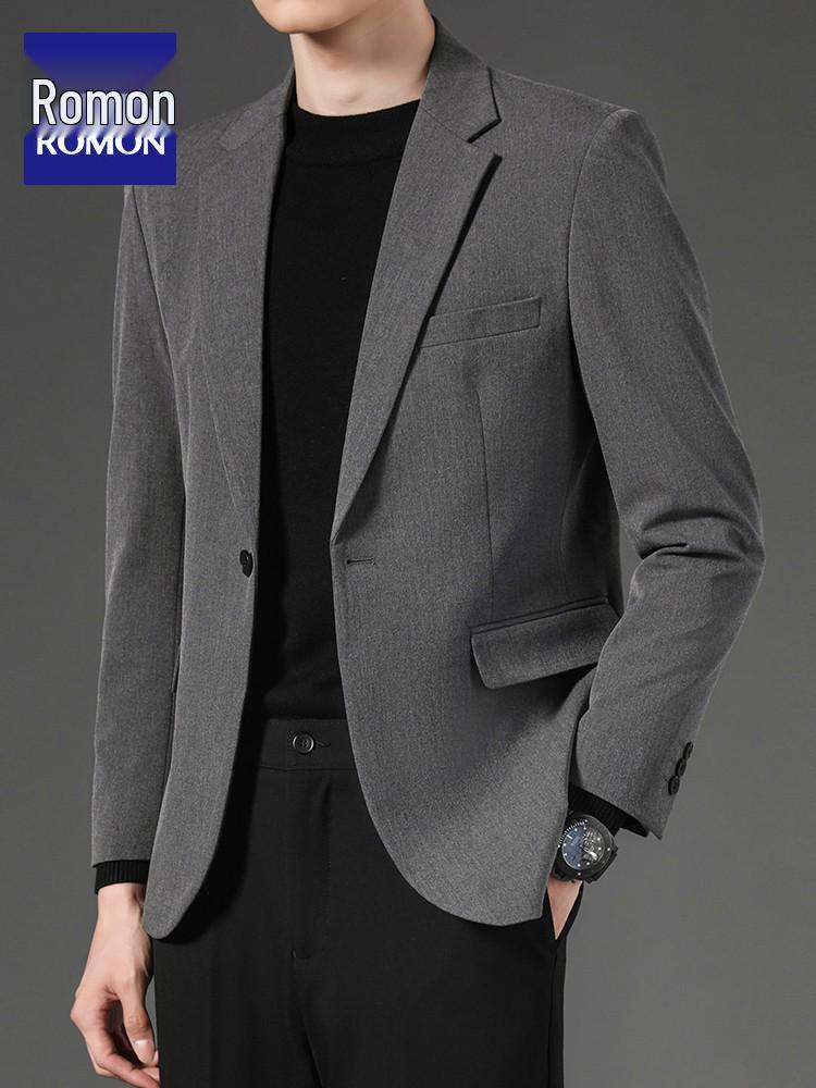 

Мужской костюм-двойка, пиджак и брюки Romon: Деловой, Формальный, Повседневный, Свадебный наряд 2025. 3XL 166-180 jin