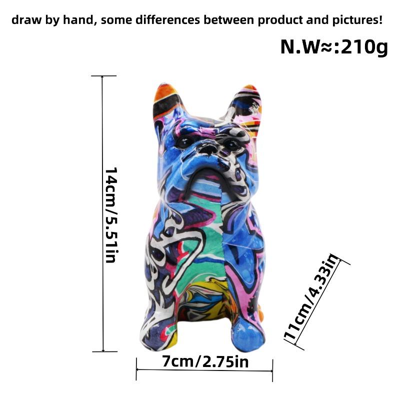 Cute French Bulldog Home Decoration, Handcrafted Resin Sculpture for Desk and Shelf Display