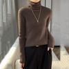 Womens Turtleneck Knitted Sweater Long Sleeved Slim Fit Elastic Ribbed Jumper Female Autumn Winter Basic Sweaters and Pullover