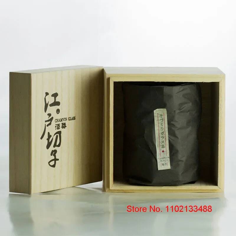 Limited Japanese Style Edo Whisky Glasses Master Hand Made Wineglsss Lead Free Glass Japan Whiskey Cup Ins Wooden Box Packing