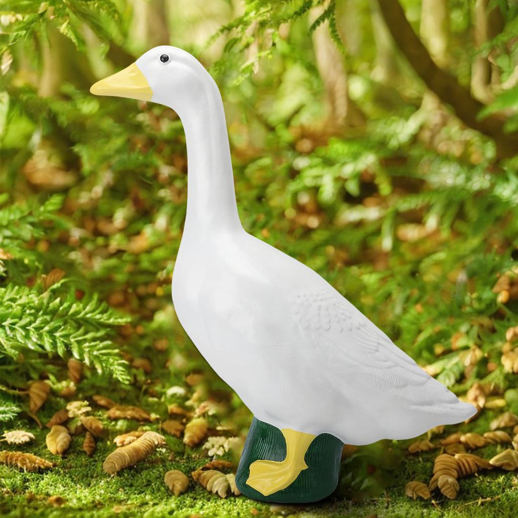 23.2 Inch Large Goose Statue, White Porch Goose Statues, Silly Desk Decor, Outdoor Decorative Figurine for Entryway Accent