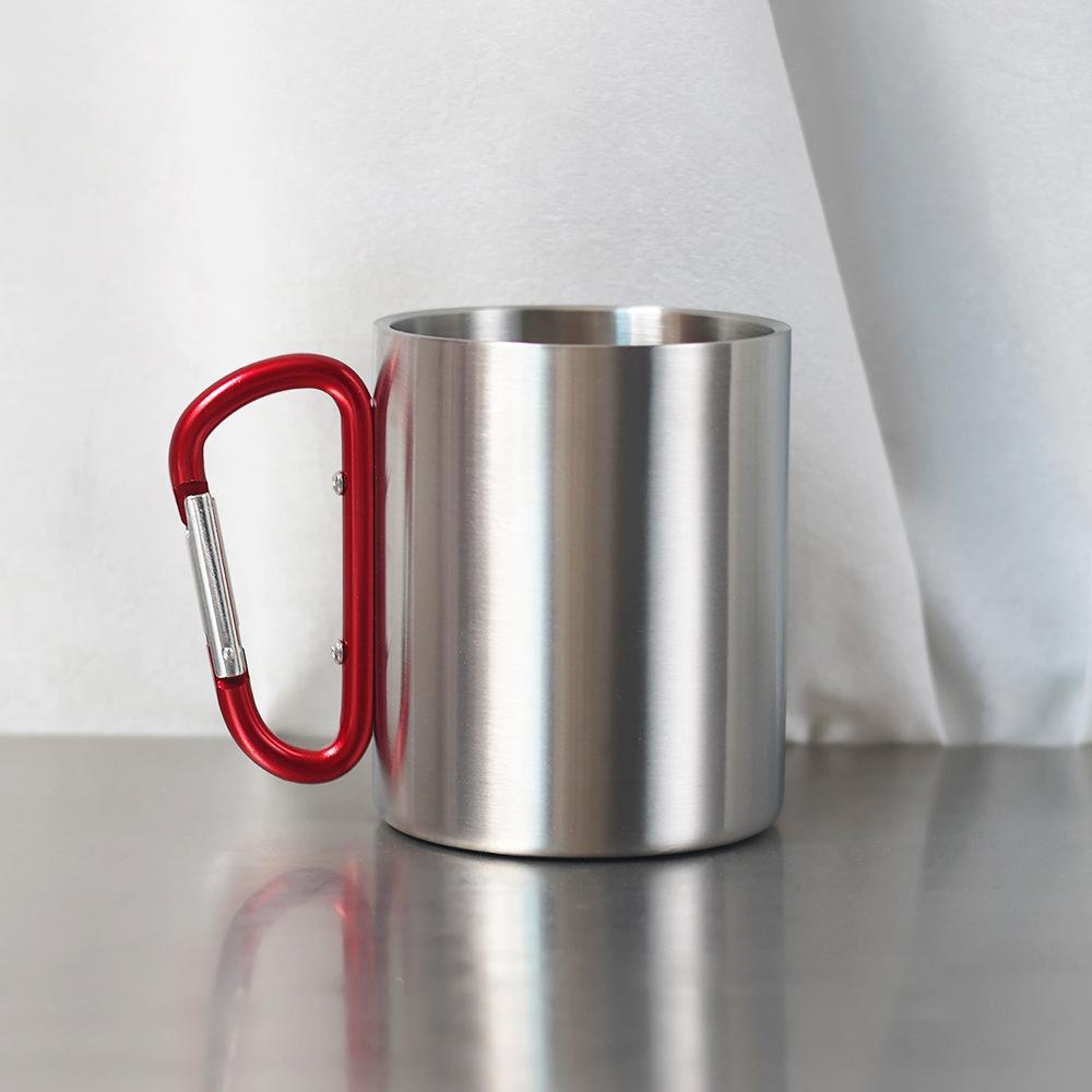 410Ml large-capacity mountaineering buckle cup, outdoor single-layer double-layer camping stainless steel water cup, portable mug