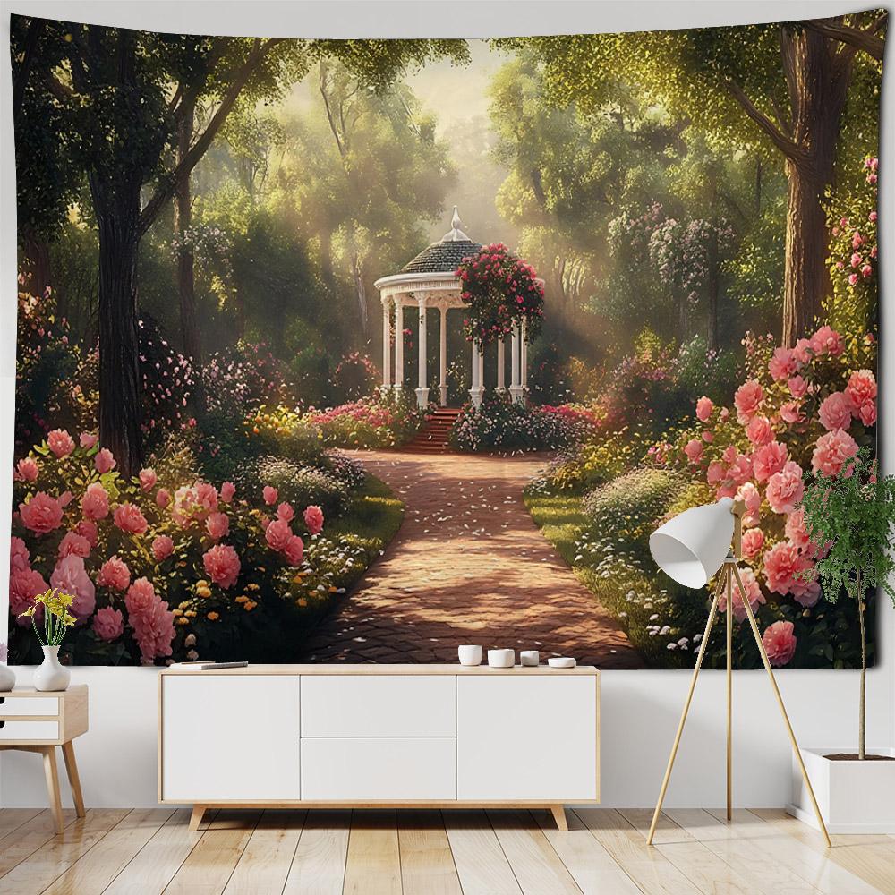 Garden Landscape Tapestry Home Decoration Art Wall Hanging Hippie Bedroom Wall Background Blanket Bed Sheet Sofa Coverage