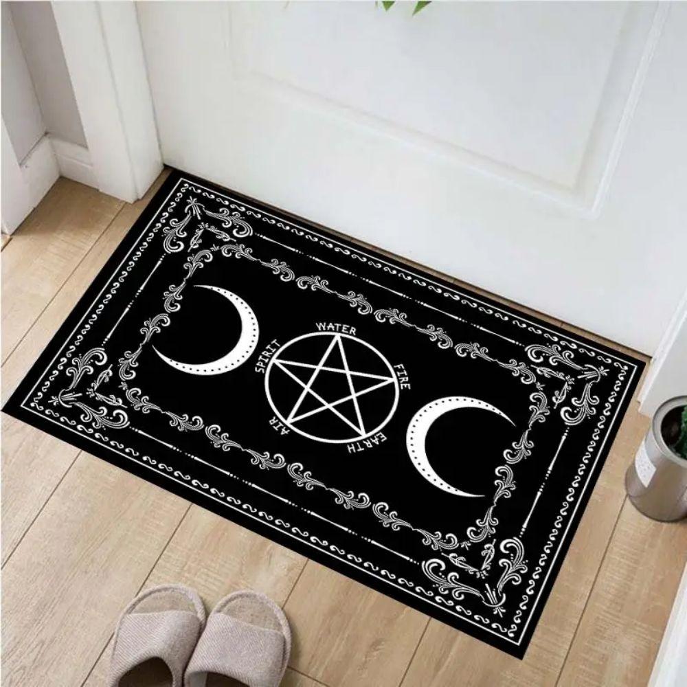 

VIKAMA Large Five-Pointed Star Moon Area Mat - Anti-Slip, Machine Washable, Living Room Coffee Table Blanket For Home Decoration 40cm x 60cm