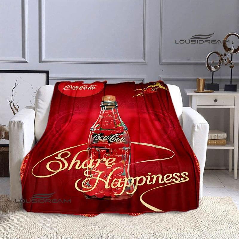 Coke logo printing blanket art decorations children's warm blankets flannel soft and comfortable blankets home travel blankets