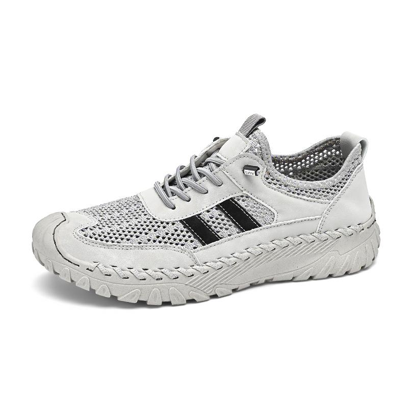 

Для отдыха, дышащие, удобные, сетчатые, мужские, новые, уличные сандалии, большие сандалии, для семьи, фитнеса, тенниса, путешествий, походов, кроссовки 46 серый