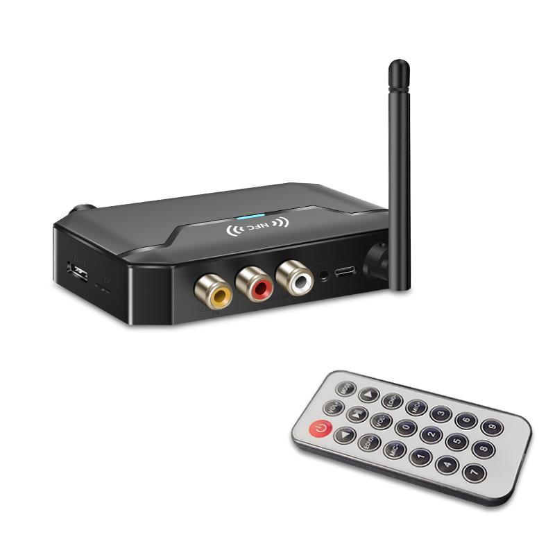 

NFC Bluetooth 5.3 Audio Transmitter Receiver 3.5mm AUX/RCA/USB/TF/Coaxial/6.5MM Microphone Karaoke Wireless Adapter HiFi Stereo v5.3 чорний