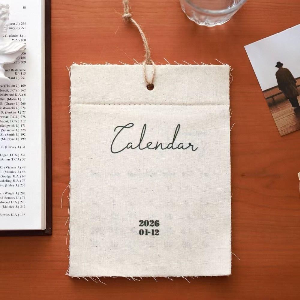 12-Month 2026 Fabric Wall Calendar Creative Ornaments Reusable Textile Planner Photos Props Eco-Friendly Wall Hanging Decor Gift