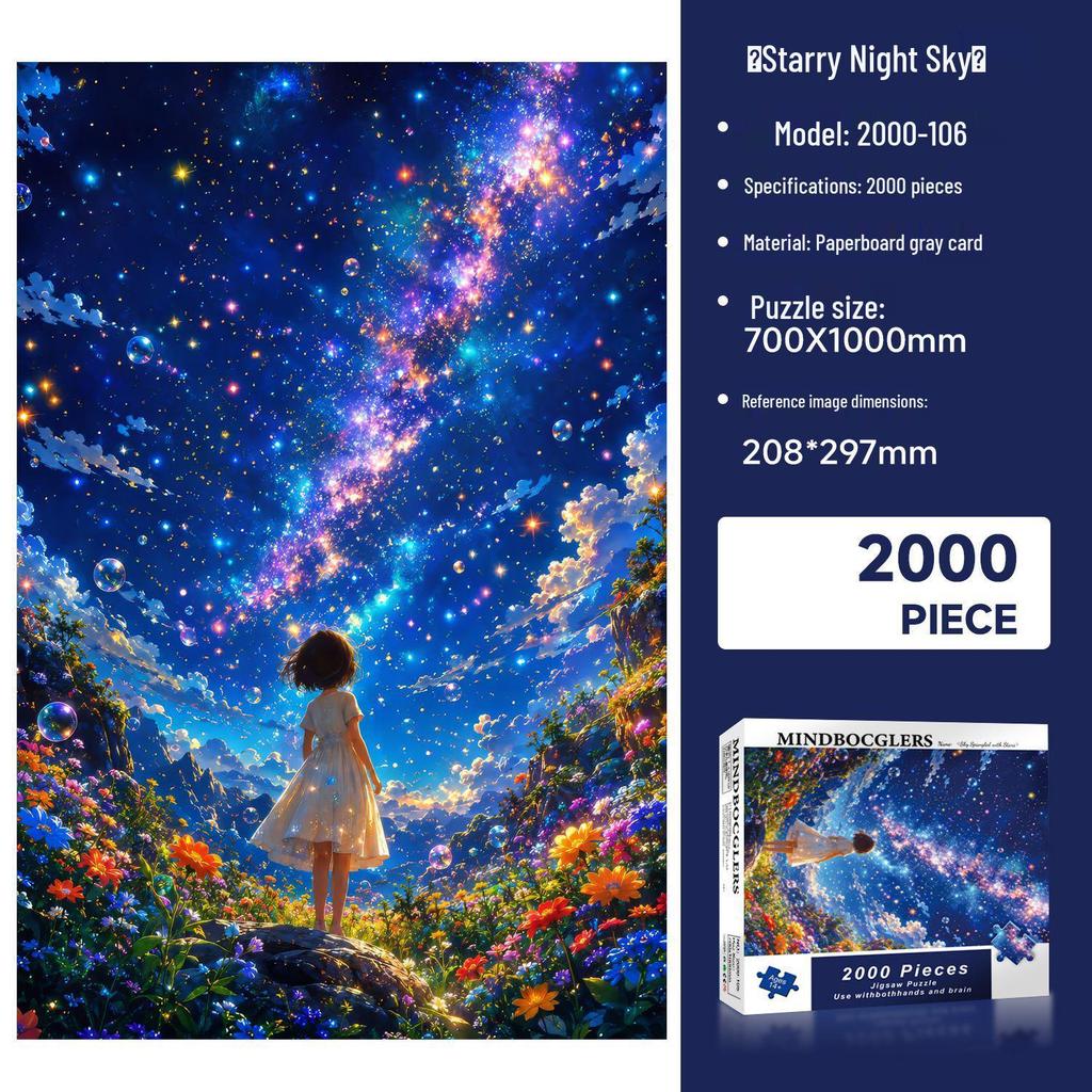 Van Gogh Starry Night 2000-Piece Jigsaw Puzzle, Extra Large, Decorative & Educational for Adults.