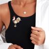 Trendy Alloy Rooster Brooch Pin For Chinese Zodiacs Enthusiasts Perfect For Festival Outfits And Casual Looks