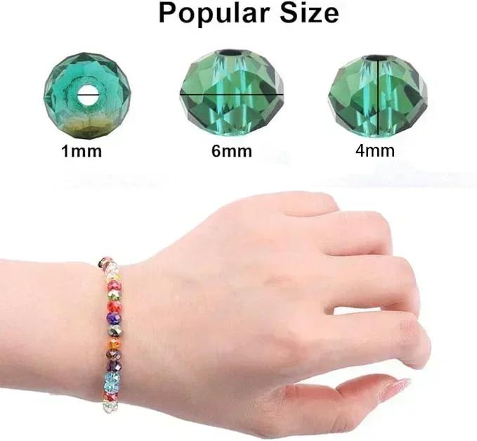 50pcs Translucent Czech Crystal Glass Bead Faceted Colorful Spacer Bead for Jewelry Making DIY Bracelet Necklace Accessories