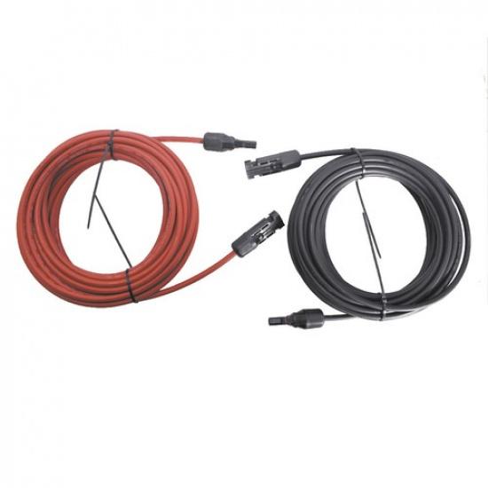 12AWG 1 Pair 30 FT Black + Red Solar Panel Extension Cable Wire Connector