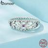 BAMOER 925 Sterling Silver Retro Iris Ring & Earrings Jewelry Set for Women Girls Fine Jewelry Birthday Gift