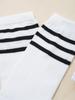 Girls Preppy Style Turndown Collar Bow Top Long or Short Sleeve Button Down with Elastic Waistband Overalls Skirt and Socks Outfit
