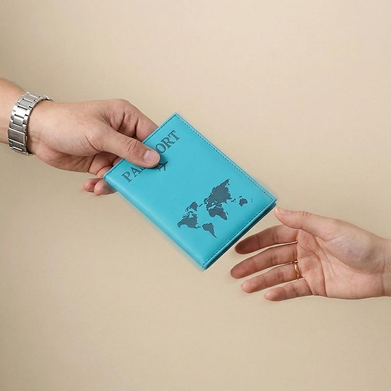 1pc Passport Holder Slim & Portable Map Essential Cruise Passport Cover for Travel PU