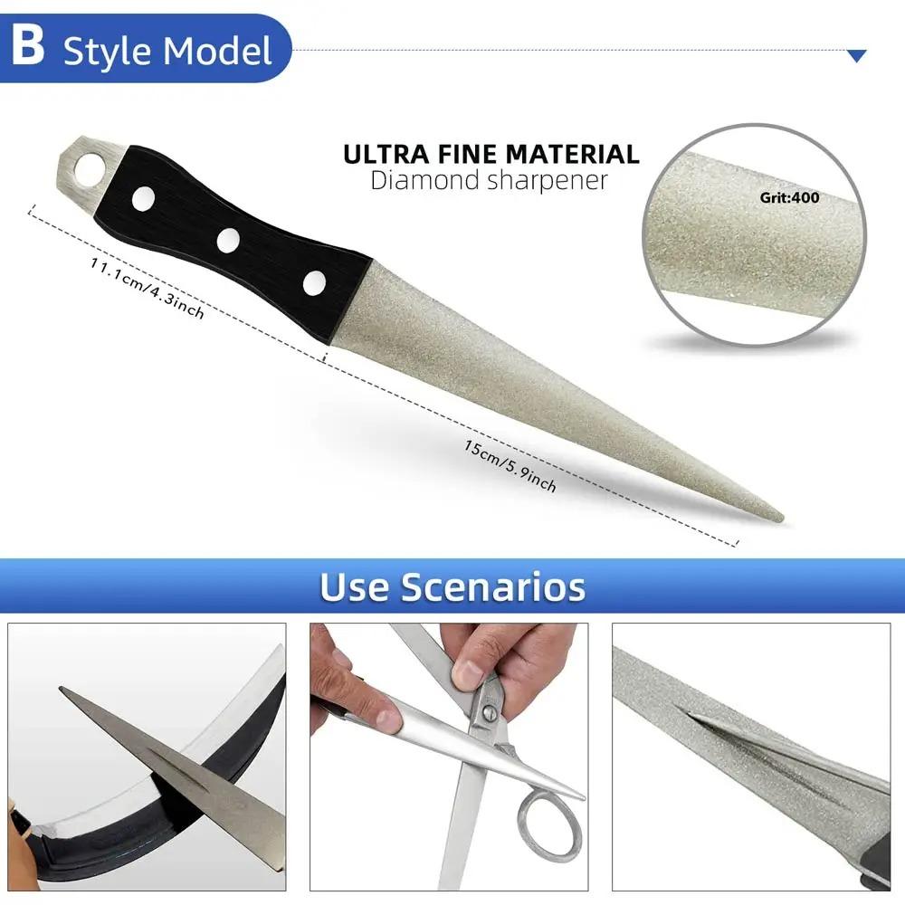Knife Sharpener Diamond Taper File Sharpener Knife Sharpening Curved Surface for Knife Scissors Honing Bar Kitchen Grinding Tool