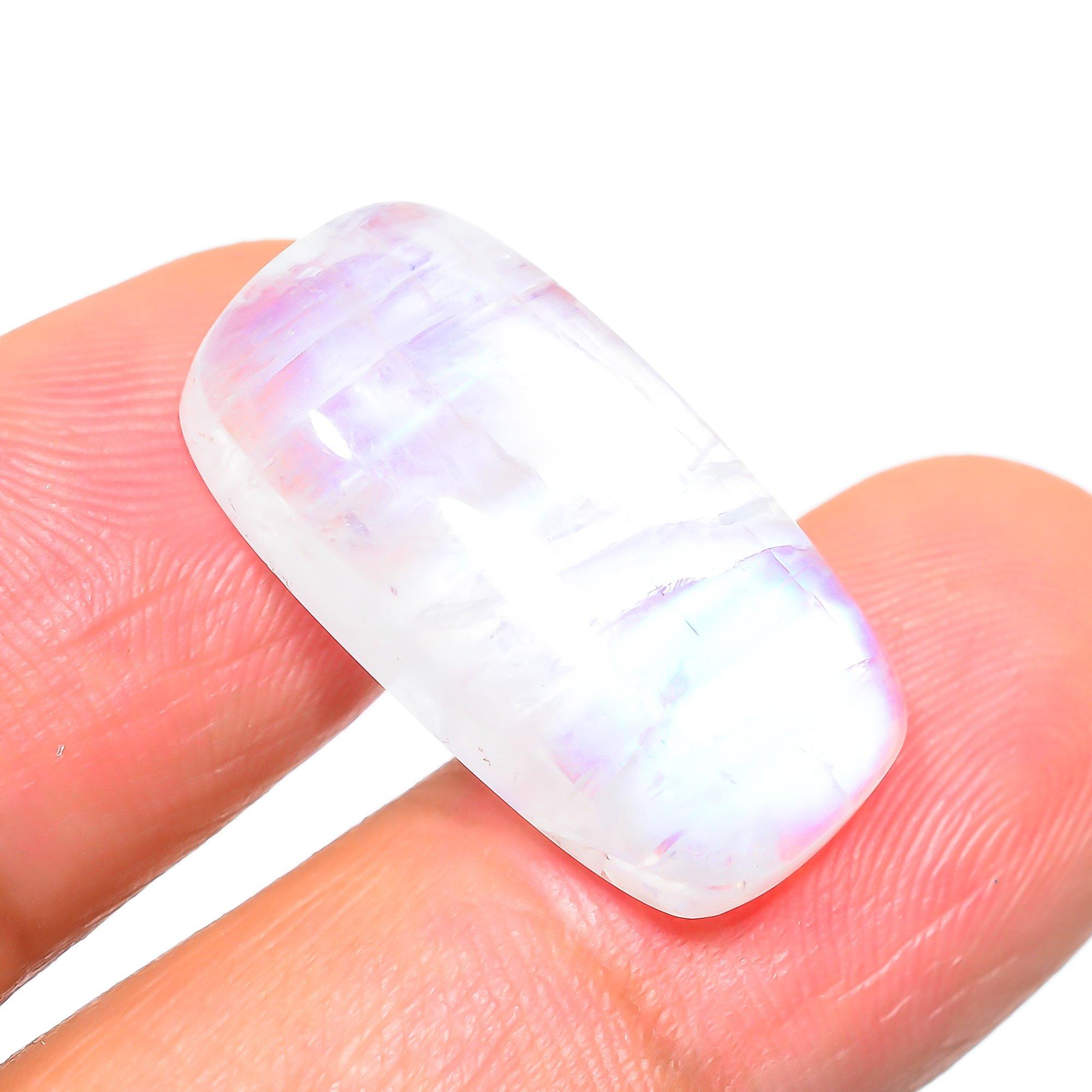 

Rainbow Moonstone 1.3x2.3mm Natural Cabochon Fine Loose 17.5Cts. u0S77 белый