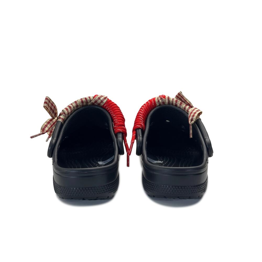 Crocs Classic clog EVA Black Wine Heart Beya Beach Bow Comfortable and Versatile Fashionable Retro Hole Shoes Unisex Black