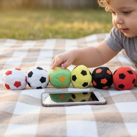 Creative Soccer Footbag, Soft Juggling Balls,Handwoven Football Bag, Colorful Bean Bags for Kids Outdoor Play