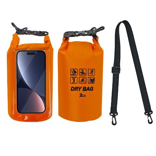 2L Wasserdichter Trockensack für Schwimmen Kajakfahren Trekking Rafting Surfen Bootfahren Tragbarer Touchscreen Outdoor Aufbewahrungsrucksack