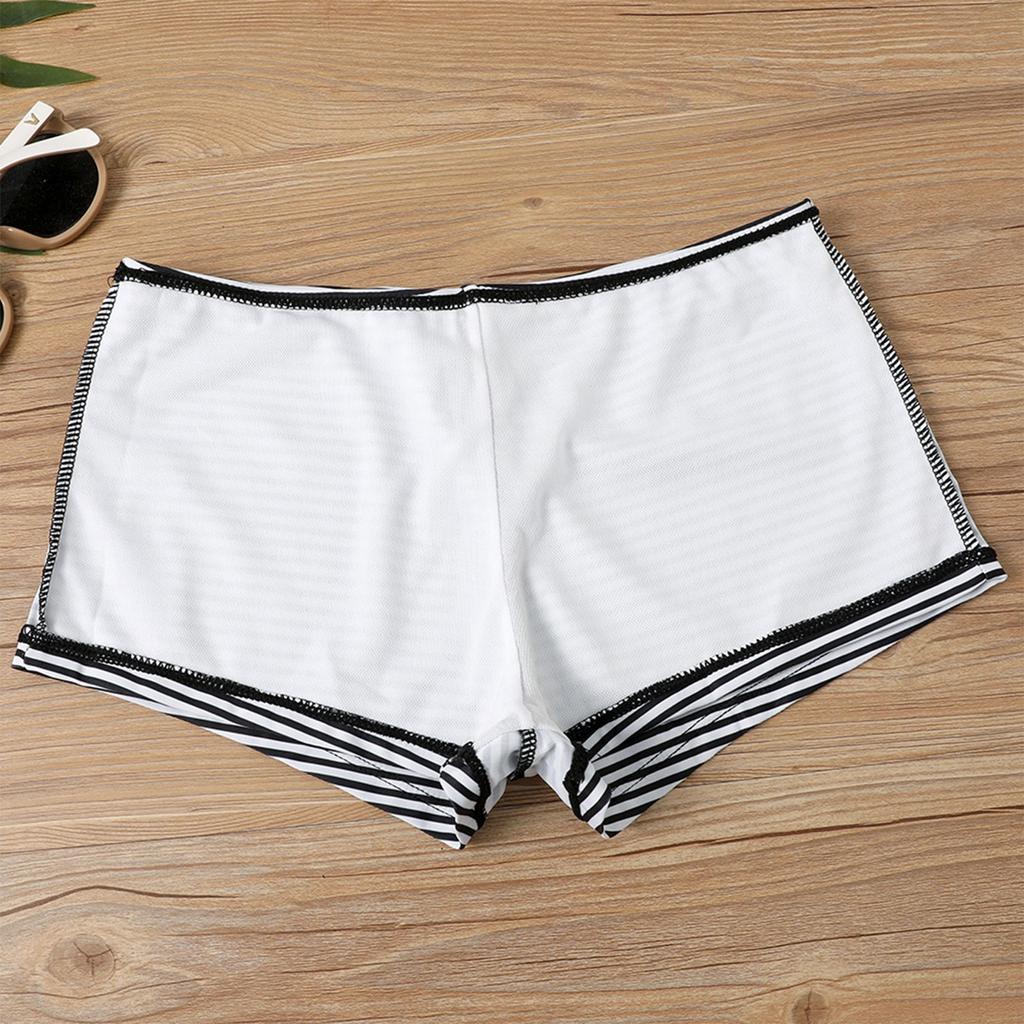 Women's Sexy Slim Fit Solid Color Patchwork Stripes Printed Sling Split Bikini Plus Size Swimsuit (Two Piece)