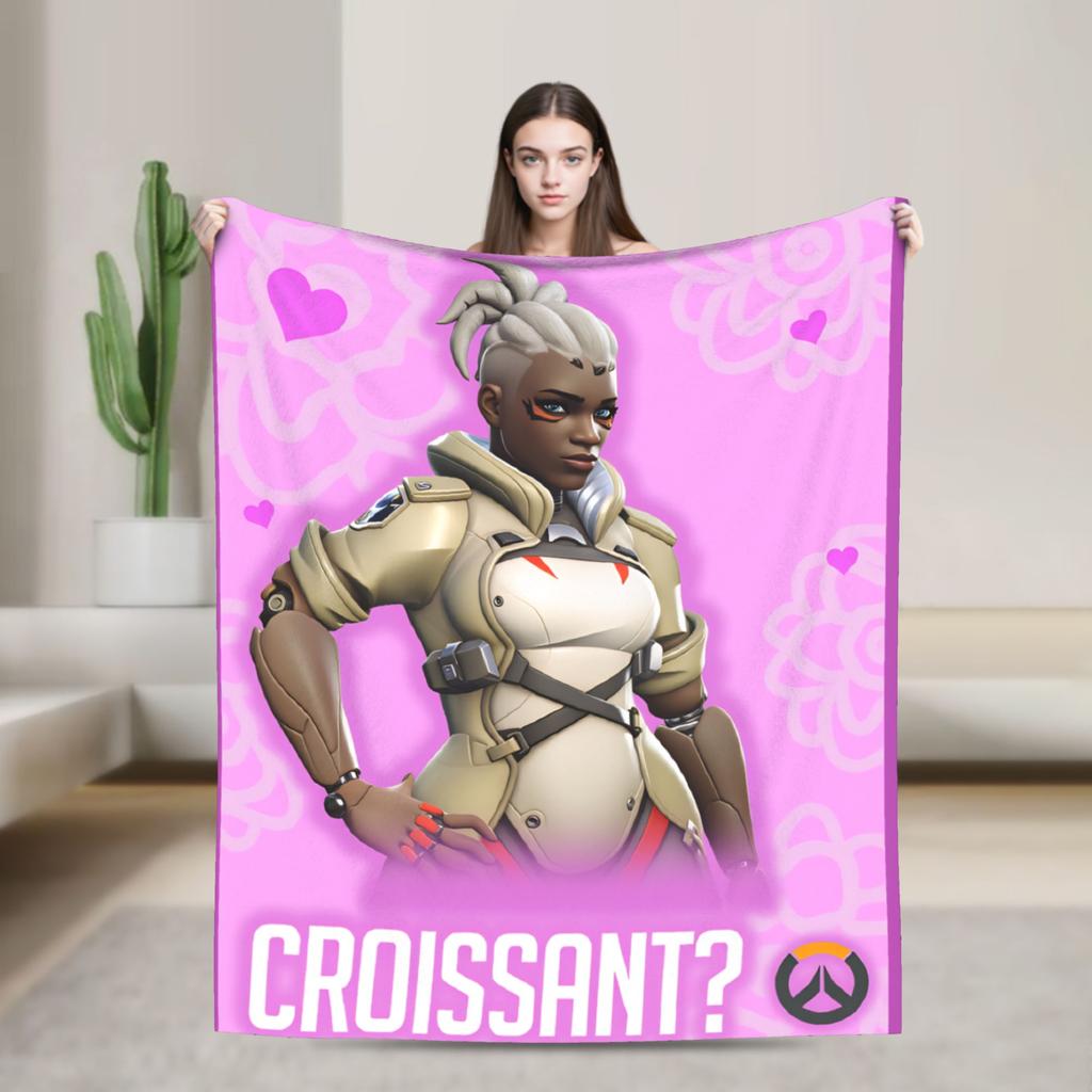 Overwatch Mercy Blankets  Soft Warm Fluffy Plush Bedding Throws For Couch Bed Picnic Flannel Bedspread Bed Cover