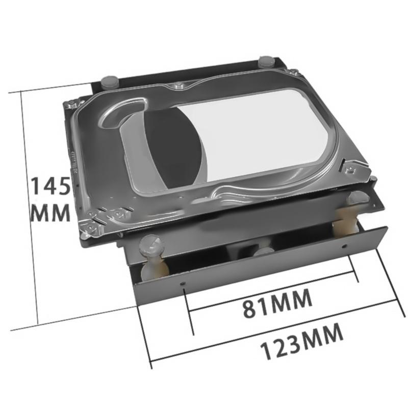 Metall & Gummi 3,5-Zoll Festplatten-Montagehalterung für 3,5 Festplatte zur 5,25-Zoll Schacht-Installation Stoßfest & Geräuschreduzierend