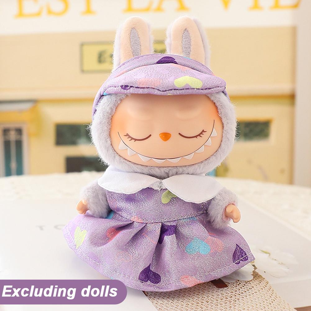 For 17cm Labubu Doll Clothes Fashion Dress Doll Clothes Color Match Hoodies Dolls Accessories Cute Decoration Little Clothes