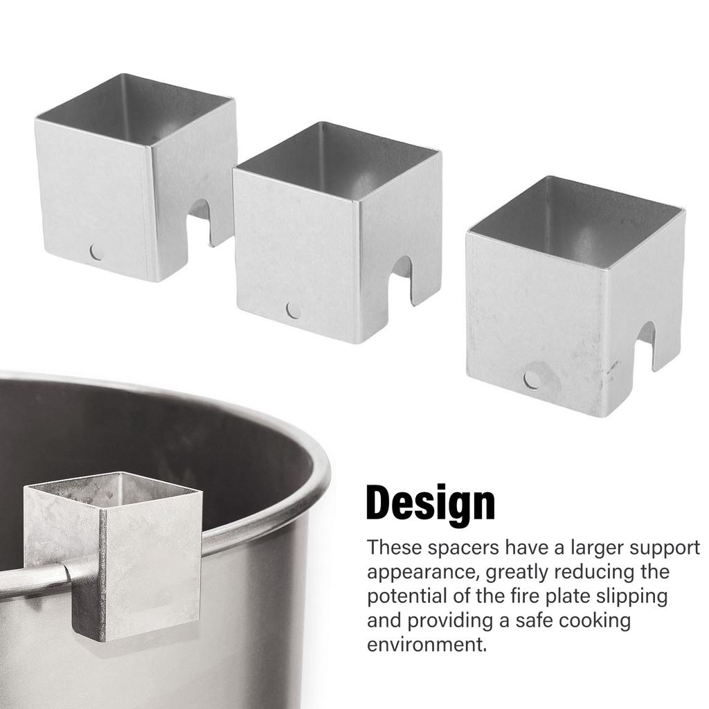 3 Stück Universelle BBQ Abstandshalter Edelstahl Feuerfest Grill Hitzeverteiler Abstandshalter für BBQ Eimer und Pfanne