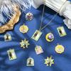 UR URLIFEHALL 40 Pcs 8 Styles Enamel Tarot Charms Colorful Tarot Card Charms Black White Cat Sun Moon Charms for Bracelet Necklace Earrings Jewelry