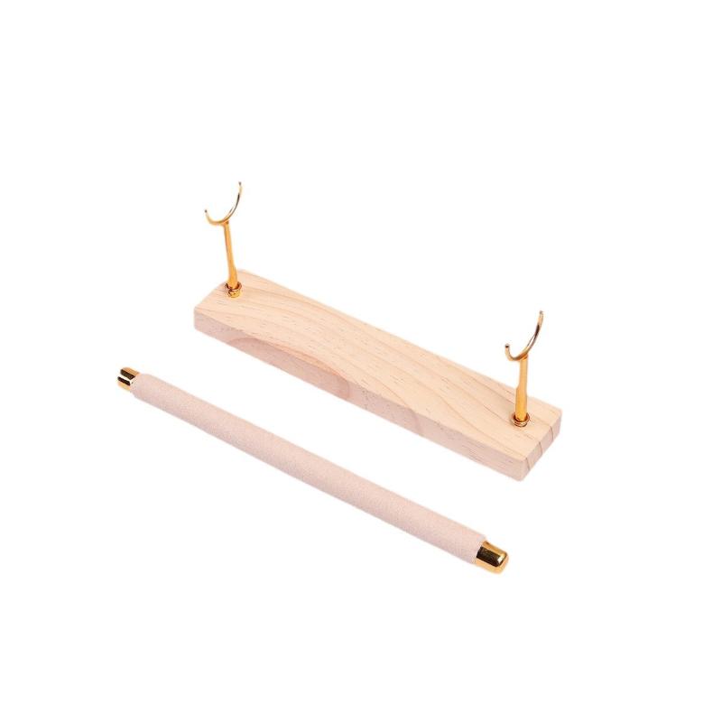 Solid Wood Base Ring Display Rack Sponge Stick Ring Holder Multi Layer Ring Storage And Organization Rack Removable Metal Rack