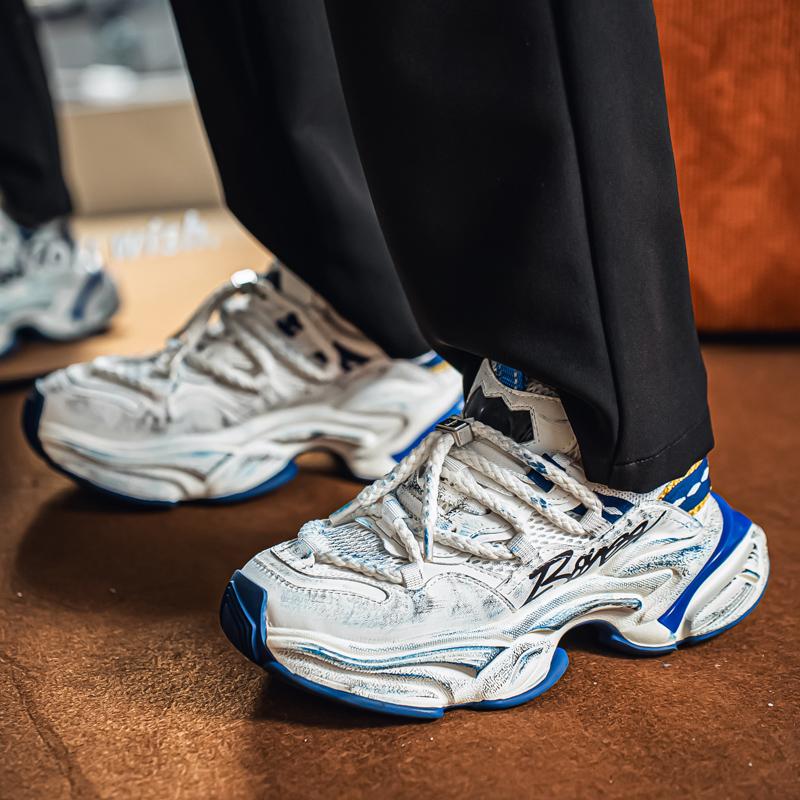 Pantofi Sport Casual de Modă pentru Bărbați, cu Top Jos, Pantofi Sport cu Talpă Groasă Confortabili pentru Studenți, Pantofi de Baschet Clasici Respirabili pentru Băieți