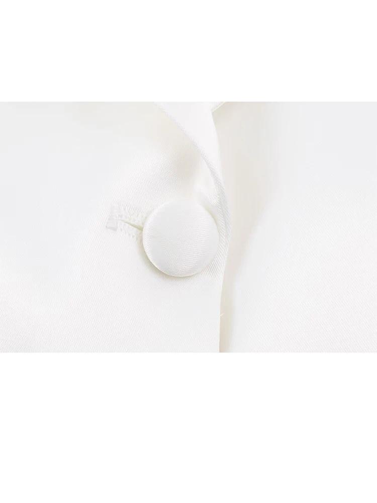 New Women Spring Summer Casual White Two Button Cropped Vest Lapel Collar Curved Hem Sleeveless For Work Office Daily Wear
