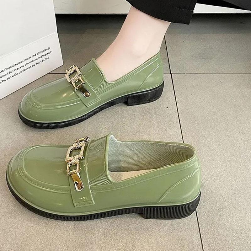 WTEMPO Modne buty przeciwdeszczowe damskie niskie rurki antypoślizgowe niski obcas gruba podeszwa krótkie kuchenne na zewnątrz wodoodporne gumowe buty Dropshipping hurtowo